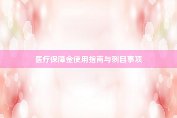 医疗保障金使用指南与刺目事项
